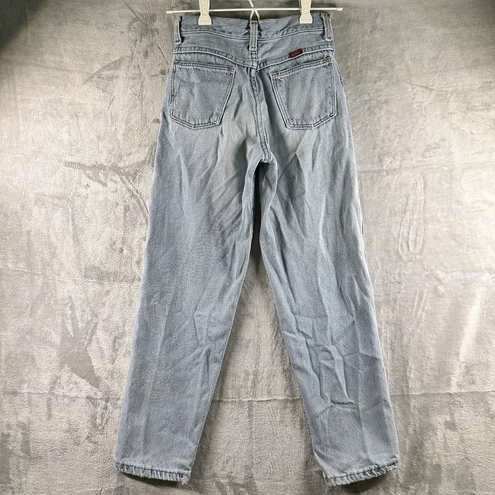 Vintage 80s Light Wash Straight Leg Jeans Boys Size 12‎ Denim USA Made Rustler